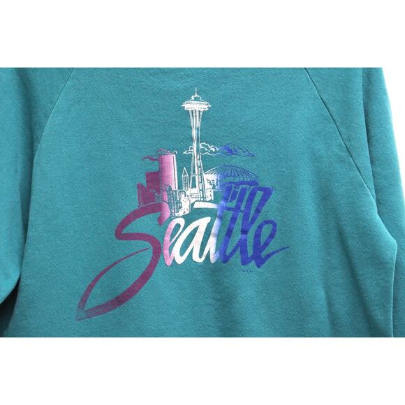 Vintage Seattle Washington Skyline Sweatshirt Large - Picture 2 of 9